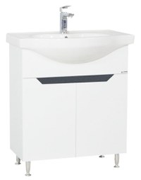 Set Baza front MDF si Lavoar seria 050, 70 cm, alb + antracit - 1
