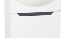 Set Baza front MDF si Lavoar seria 050, 70 cm, alb + antracit