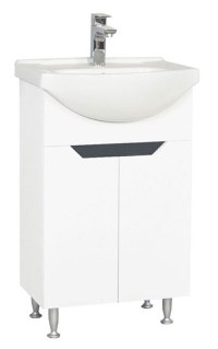 Set Baza front MDF si Lavoar seria 050, montat, 55 cm, alb + antracit - 1