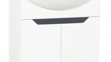 Set Baza front MDF si Lavoar seria 050, montat, 60 cm, alb + antracit