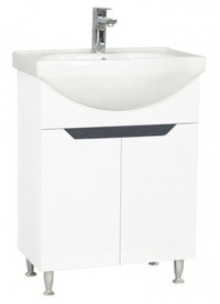 Set Baza front MDF si Lavoar seria 050, montat, 60 cm, alb + antracit - 1