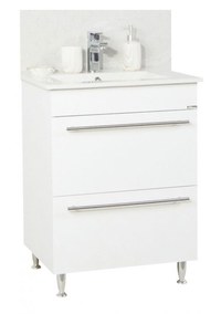 Set Baza front MDF si Lavoar seria 054, cu sertare, 60 cm, alb - 1