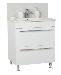 Set Baza front MDF si Lavoar seria 054, cu sertare, 70 cm, alb - 1