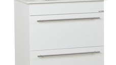 Set Baza front MDF si Lavoar seria 054, cu sertare, 70 cm, alb