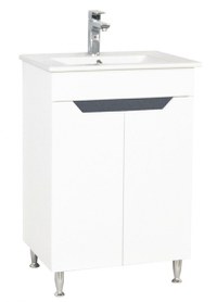 Set Baza front MDF si Lavoar seria 056, 50 cm, alb antracit - 1