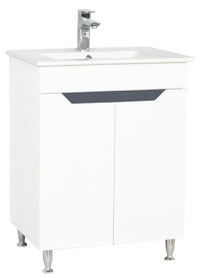 Set Baza front MDF si Lavoar seria 056, 60 cm, alb + antracit - 1