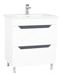 Set Baza front MDF si Lavoar, seria 056, 70 cm, alb antracit - 1