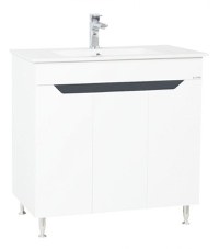 Set Baza front MDF si Lavoar, seria 056, 80 cm, alb antracit - 1