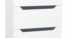 Set Baza front MDF si Lavoar seria 056, cu sertare, 70 cm, alb + antracit