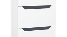 Set Baza front MDF si Lavoar seria 056, montat, cu sertare, 60 cm, alb + antracit