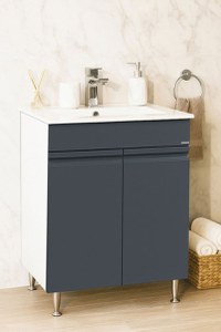 Set Baza front MDF si Lavoar seria 086, 60 cm, antracit - 1
