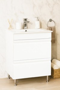 Set Baza front MDF si Lavoar seria 086, cu sertare, 60 cm, alb - 1