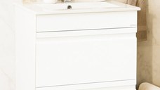 Set Baza front MDF si Lavoar seria 086, cu sertare, 60 cm, alb