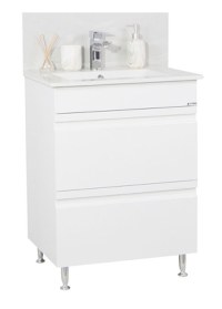 Set Baza front MDF si Lavoar seria 086, cu sertare, 60 cm, alb - 1