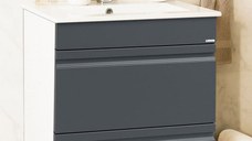 Set Baza front MDF si Lavoar seria 086, cu sertare, 60 cm, antracit