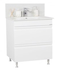 Set Baza front MDF si Lavoar seria 086, cu sertare, 70 cm, alb - 1