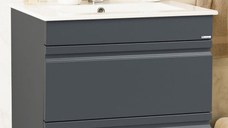 Set Baza front MDF si Lavoar seria 086, cu sertare, montat, 70 cm, antracit