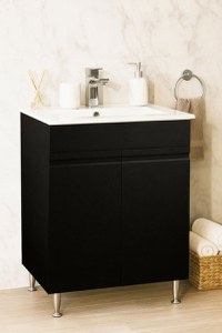Set Baza front MDF si Lavoar seria 086, montat, 60 cm, negru - 1