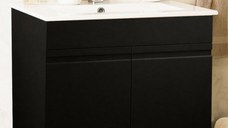Set Baza front MDF si Lavoar seria 086, montat, 70 cm, negru