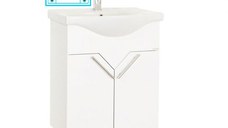 Set Baza front MDF si Lavoar seria 102, 60 cm, alb