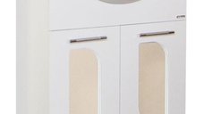 Set Baza front MDF si Lavoar seria 110, 65 cm, alb