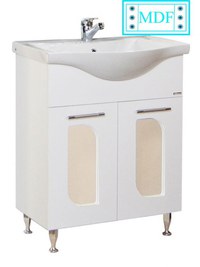 Set Baza front MDF si Lavoar seria 110, 65 cm, alb - 1