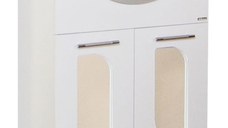 Set Baza front MDF si Lavoar seria 110, 65 cm, alb