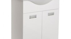 Set Baza front MDF si Lavoar seria 126, 65 cm, alb