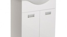 Set Baza front MDF si Lavoar seria 126, 65 cm, alb