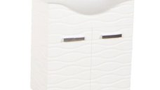 Set Baza front MDF si Lavoar seria 144, 65 cm, alb