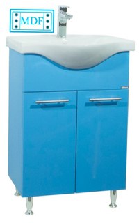 Set Baza front MDF si Lavoar seria 153, 55 cm, bleu - 1