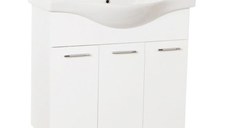 Set Baza front MDF si Lavoar seria 153, 80 cm, alb