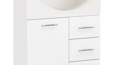Set Baza front MDF si Lavoar seria 153, cu sertare, 55 cm, alb