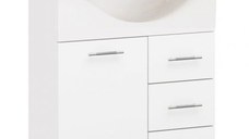 Set Baza front MDF si Lavoar seria 153, cu sertare, 55 cm, alb