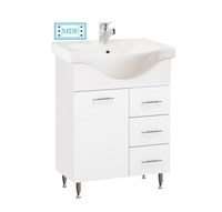 Set Baza front MDF si Lavoar seria 153, cu sertare, 60 cm, alb - 1