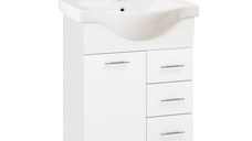 Set Baza front MDF si Lavoar seria 153, cu sertare, 60 cm, alb