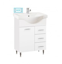 Set Baza front MDF si Lavoar seria 153, cu sertare, 65 cm, alb - 1