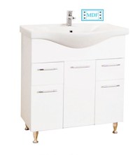 Set Baza front MDF si Lavoar seria 153, cu sertare, 75 cm, alb - 1