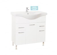 Set Baza front MDF si Lavoar seria 153, cu sertare, 80 cm, alb - 1