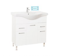 Set Baza front MDF si Lavoar seria 153, cu sertare, 80 cm, alb - 1