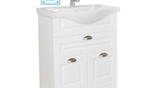 Set Baza front MDF si Lavoar seria 172, 60 cm, alb rustic
