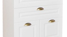 Set Baza front MDF si Lavoar seria 172, cu sertar, 65 cm, alb rustic