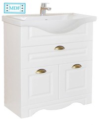 Set Baza front MDF si Lavoar seria 172, cu sertar, 65 cm, alb rustic - 1