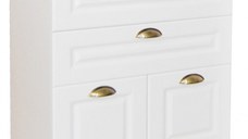 Set Baza front MDF si Lavoar seria 172, cu sertar, 65 cm, alb rustic