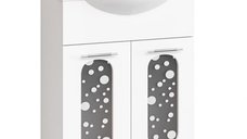 Set Baza front MDF si Lavoar seria 177, 55 cm, alb