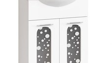 Set Baza front MDF si Lavoar seria 177, 55 cm, alb