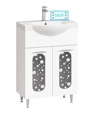 Set Baza front MDF si Lavoar seria 177, 55 cm, alb - 1