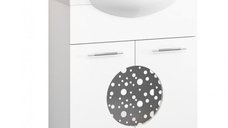 Set Baza front MDF si Lavoar seria 178, 55 cm, alb