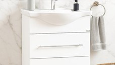 Set Baza front MDF si Lavoar seria 187, cu sertar, 60 cm, alb