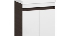 Set Baza front MDF si Lavoar seria 286, 60 cm, alb + wenge